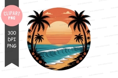 Tropical sunset clipart png Product Image 1