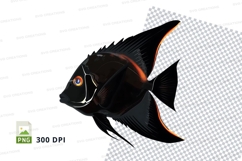 Black and orange fish clipart Product Image 1