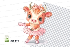 Ballerina cow clipart Product Image 1