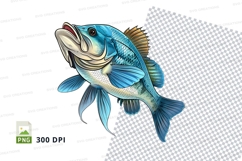 Blue bass fish clipart Product Image 1