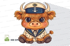 Nautical highland cow Product Image 1
