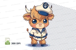 Nautical highland cow Product Image 1