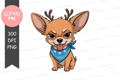Playful chihuahua with reindeer antlers Product Image 1