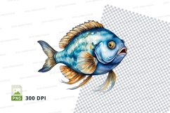 Blue fish clipart Product Image 1