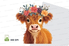 Adorable cow with floral crown Product Image 1
