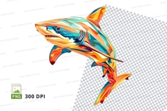 Colorful shark clipart Product Image 1