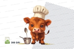 Chef cow clipart Product Image 1