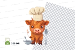 Chef cow clipart Product Image 1