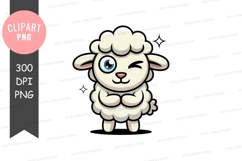 Cute cartoon sheep clipart png Product Image 1