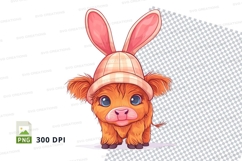 Adorable puppy in bunny hat Product Image 1