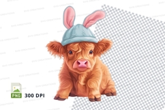 Adorable calf in easter hat Product Image 1