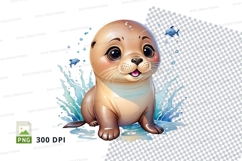 Cute seal puppy in water Product Image 1