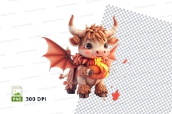 Cute dragon cow clipart Product Image 1