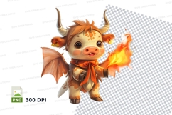 Mythical cow dragon clipart Product Image 1