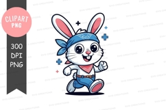 Happy cartoon bunny clipart png Product Image 1