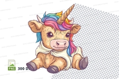 Cute unicorn calf clipart Product Image 1