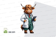 Cartoon highland cow doctor Product Image 1