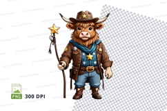 Cowboy bull clipart Product Image 1