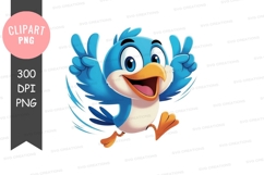 Happy blue bird clipart png Product Image 1