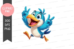 Happy blue bird clipart png Product Image 1