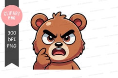 Angry cartoon bear clipart png Product Image 1