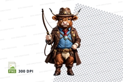 Cowboy bull clipart Product Image 1