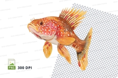 Vibrant red fish clipart Product Image 1