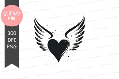 Heart with wings clipart png Product Image 1