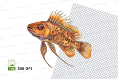 Vibrant orange fish clipart Product Image 1
