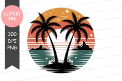 Tropical sunset clipart png Product Image 1
