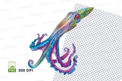 Colorful squid clipart Product Image 1