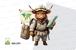 Adventurous highland cow explorer Product Image 1
