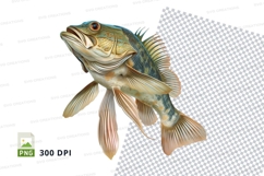 Clipart of a bass fish Product Image 1