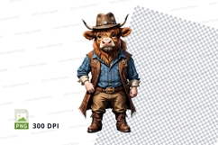 Cowboy bull clipart Product Image 1