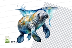 Watercolor manatee Product Image 1