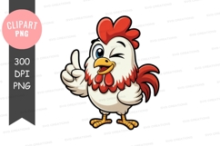 Cartoon chicken clipart png Product Image 1