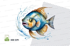 Surprised fish clipart Product Image 1