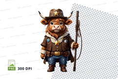 Cowboy bull clipart Product Image 1