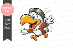Adventurous bird in aviator gear clipart png Product Image 1