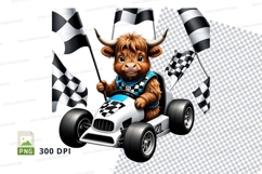 Racing highland cow Product Image 1