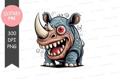 Angry cartoon rhino png Product Image 1