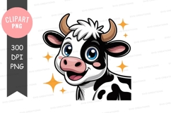 Happy cow clipart png Product Image 1