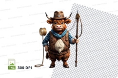 Cowboy bull clipart Product Image 1