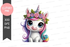 Adorable unicorn clipart png Product Image 1