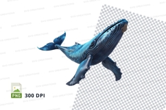 Blue humpback whale clipart Product Image 1