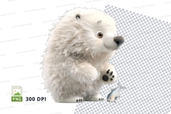 Curious polar bear with fish Product Image 1