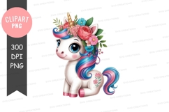 Colorful unicorn clipart png Product Image 1