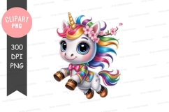 Colorful unicorn clipart png Product Image 1