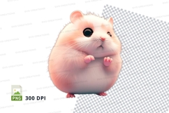 Cute pink hamster clipart Product Image 1