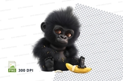 Playful gorilla with banana Product Image 1